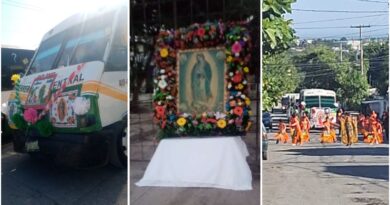 Microbuseros honran a la Virgen de Guadalupe