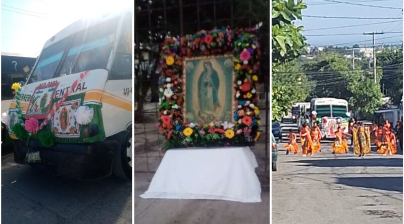 Microbuseros honran a la Virgen de Guadalupe